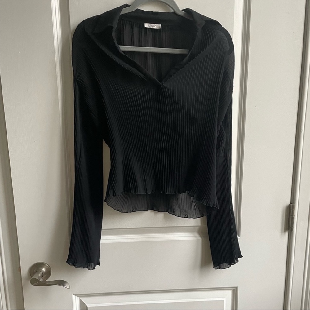 Black Pleated Blouse